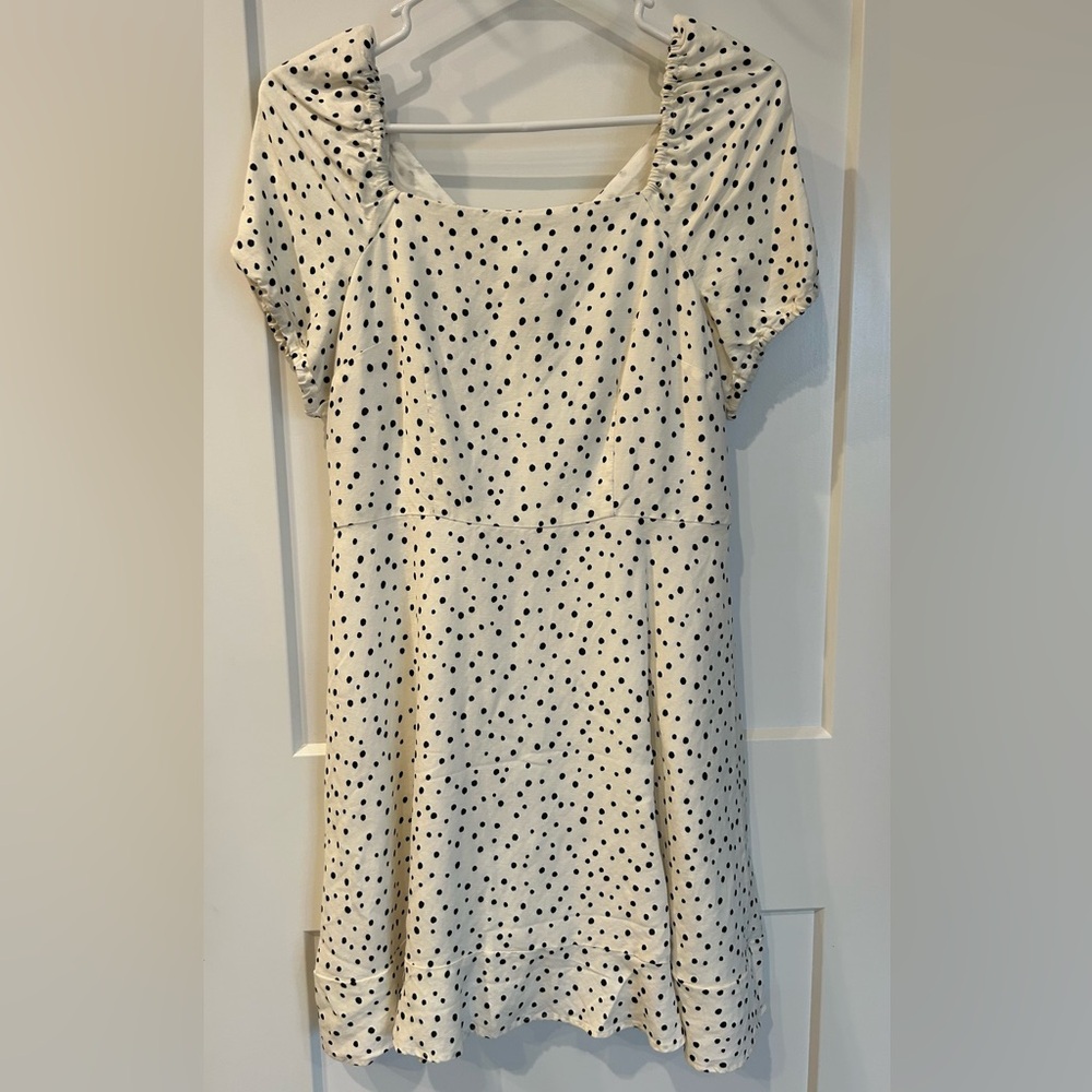 LOFT Ivory and Black Polka Dot Blouse
